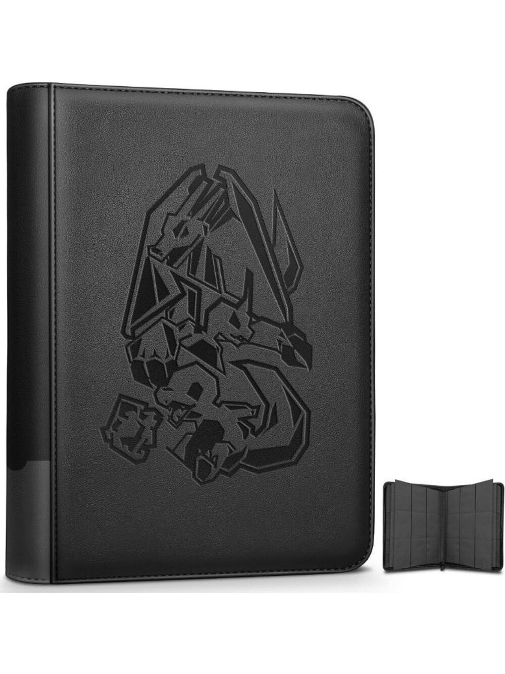9-Pocket Card Binder for 360 Trading Cards with Label Slot - Black Organizer